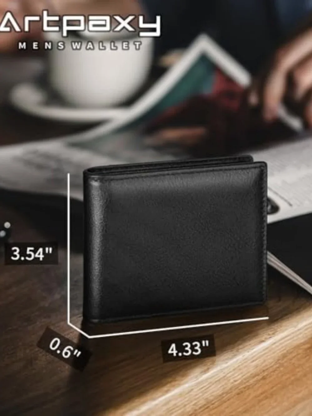 Genuine Leather Bifold Wallet for Men | RFID Blocking, 13 Card Holders, ID